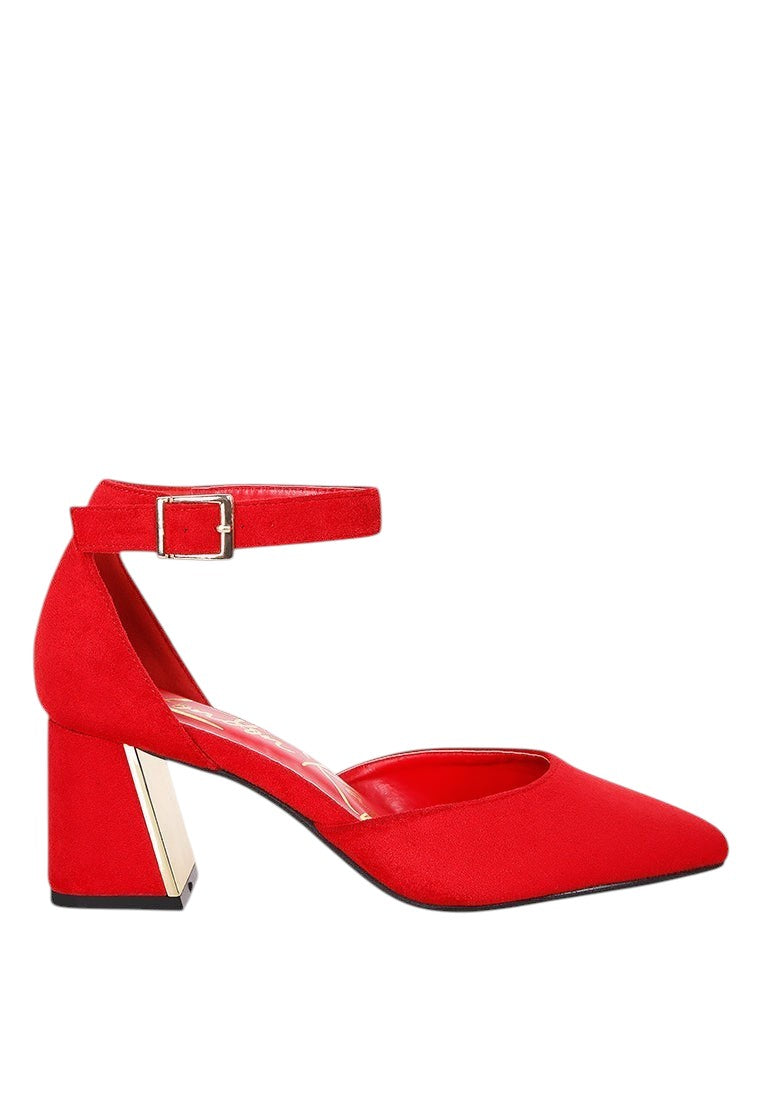 Rory Metallic Sling Detail Block Heel Sandals