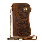 Luxury Designer Men’s Leather Wallet with 3D Tiger Dragon Embossing - VacationGrabs