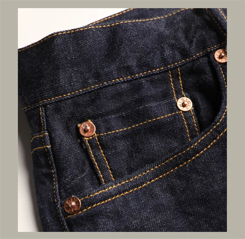 Red Tornado Mens Slim Straight Jeans Rinsed Red Selvedge Denim Pants