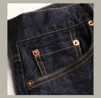 Red Tornado Mens Slim Straight Jeans Rinsed Red Selvedge Denim Pants