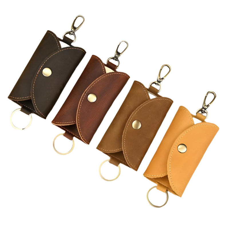 Leather Key Wallet for Car Housekeeper Holder Keychain Bag Case - VacationGrabs