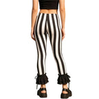 Women's Striped Flare Pants Ruffle Drawstring High Waist
