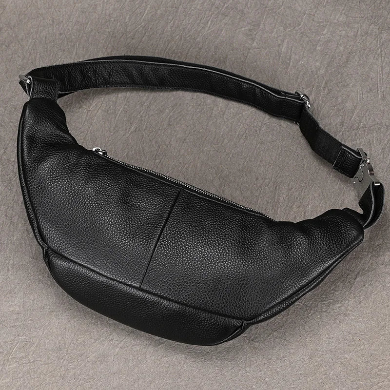 Men's Genuine Leather Waist Pack & Chest Bag