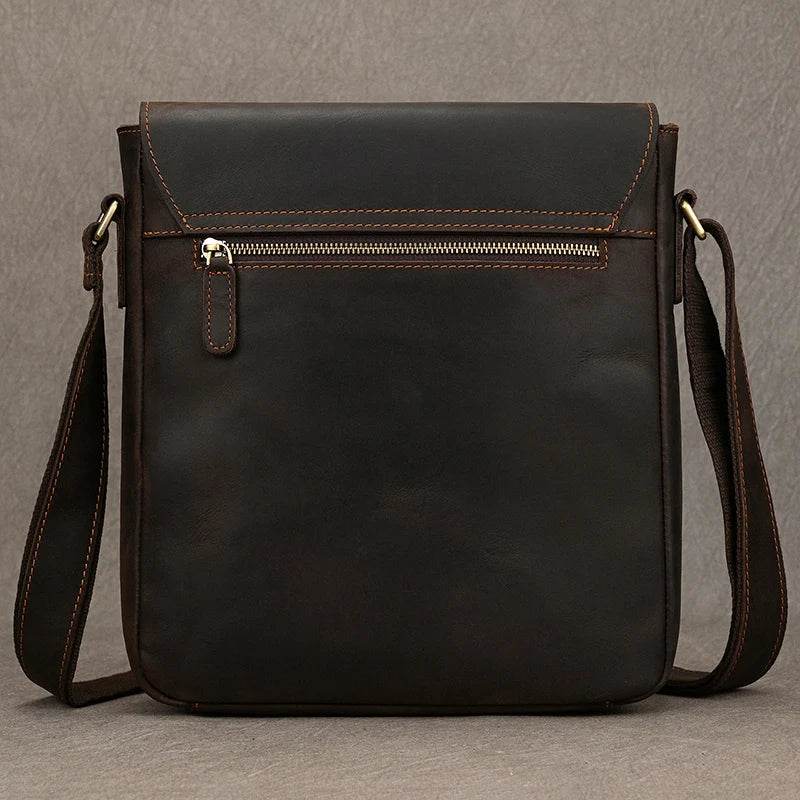 High-Quality Men's Leather Shoulder Bag – Vintage Crossbody - VacationGrabs