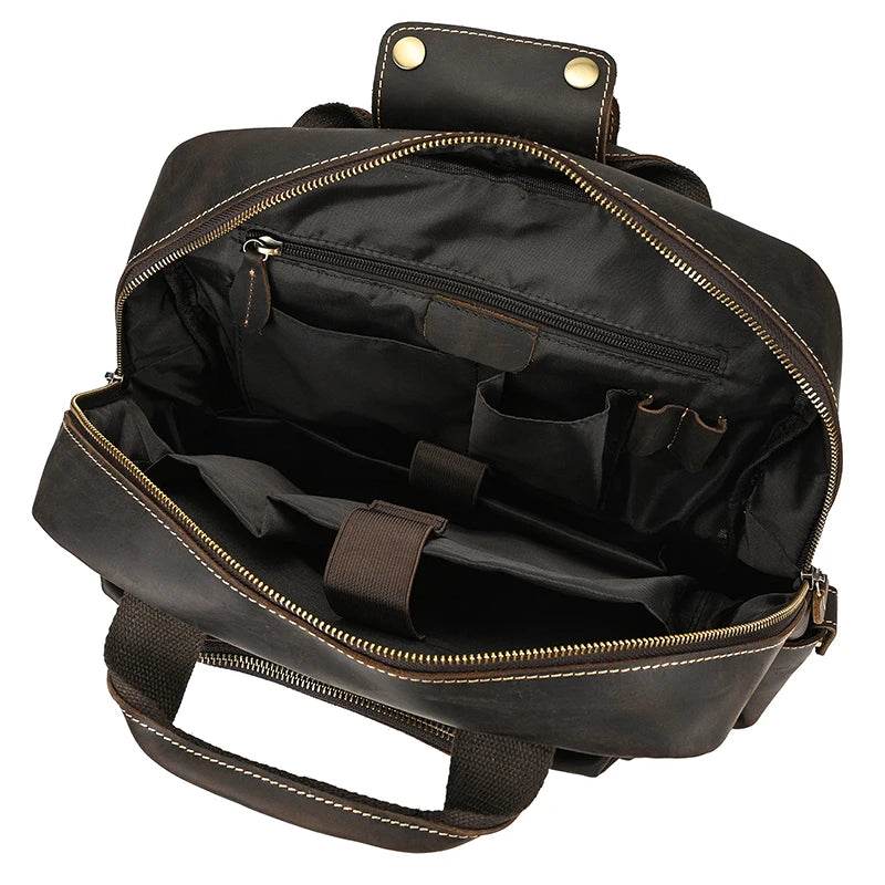 High Capacity Leather Backpack Luxury Design Men’s Travel Bag - VacationGrabs
