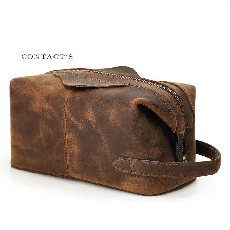 Premium Genuine Leather Travel Toiletry Bag - VacationGrabs
