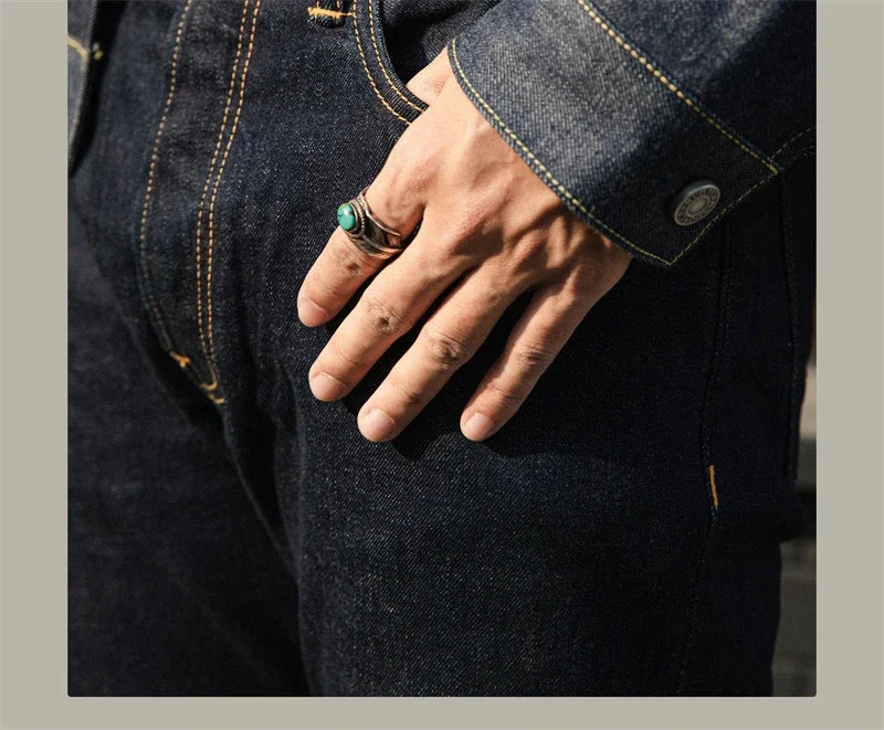 Red Tornado Mens Slim Straight Jeans Rinsed Red Selvedge Denim Pants