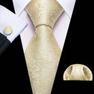 Floral Jacquard Silk Tie Set for Men - VacationGrabs