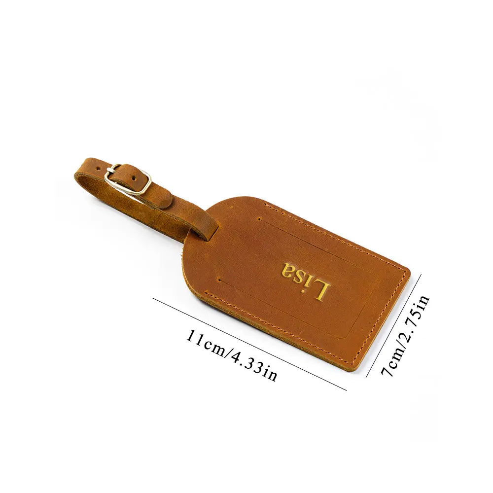 Personalized Leather Luggage Tags Boarding Pass