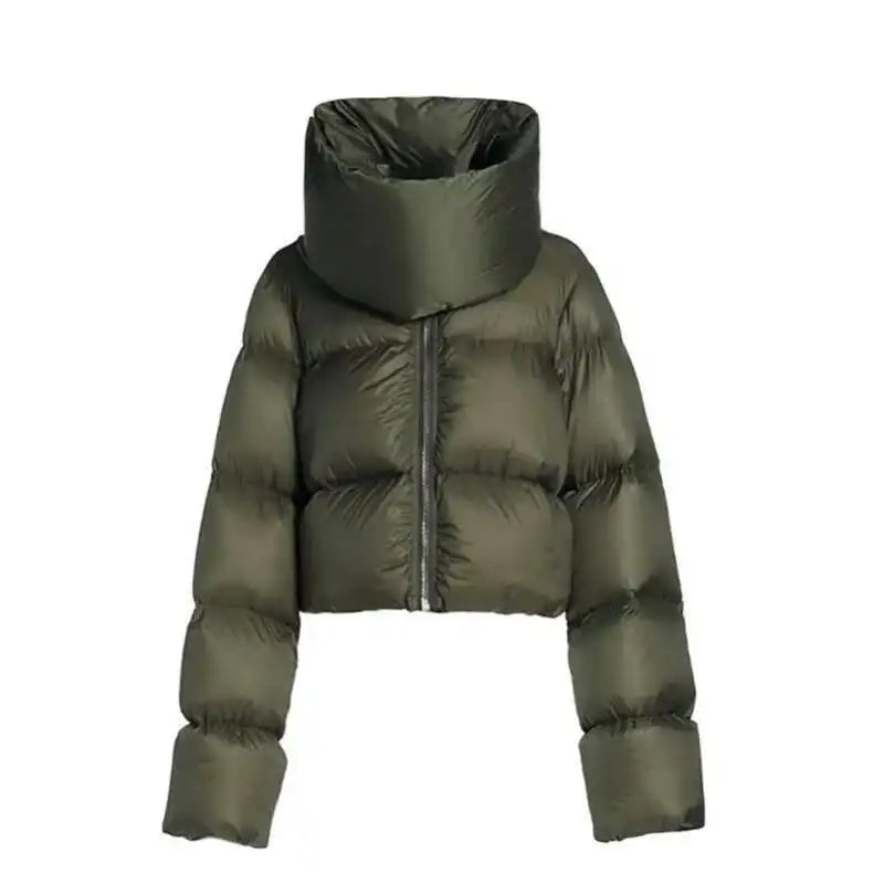Women's Thick Padded Puffer Jacket with Scarf Collar