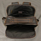 Vintage Travel Backpack Crazy Horse Leather Double Zipper Bag - VacationGrabs