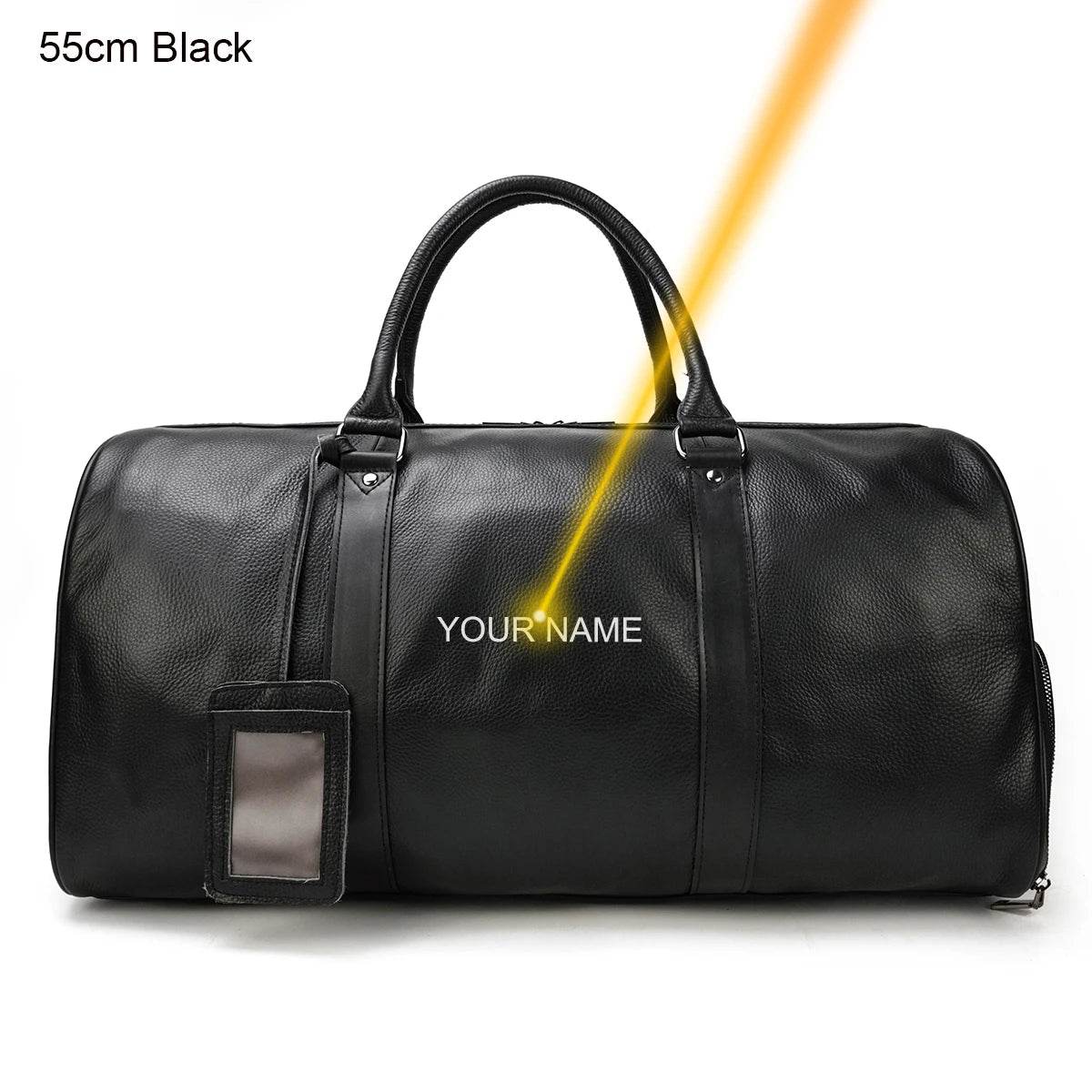 Custom Name Leather Duffel Bag Men’s Weekender Travel Bag - VacationGrabs