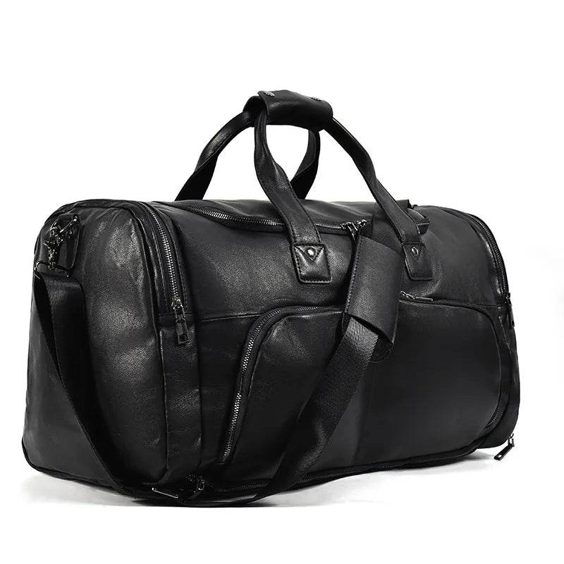 Large Genuine Leather Travel Bag – Soft Cowhide Weekender - VacationGrabs