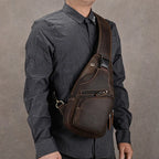 Men's Vintage Genuine Leather Crossbody Sling Bag