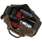 Large Genuine Leather Trolley Duffel – Rolling Luggage Bag - VacationGrabs