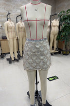 VacationGrabs Sequined Skirts for Women Chic Casual Skirts Summer New Party Clubwear Fashion Female High Waist A-Line Skirts