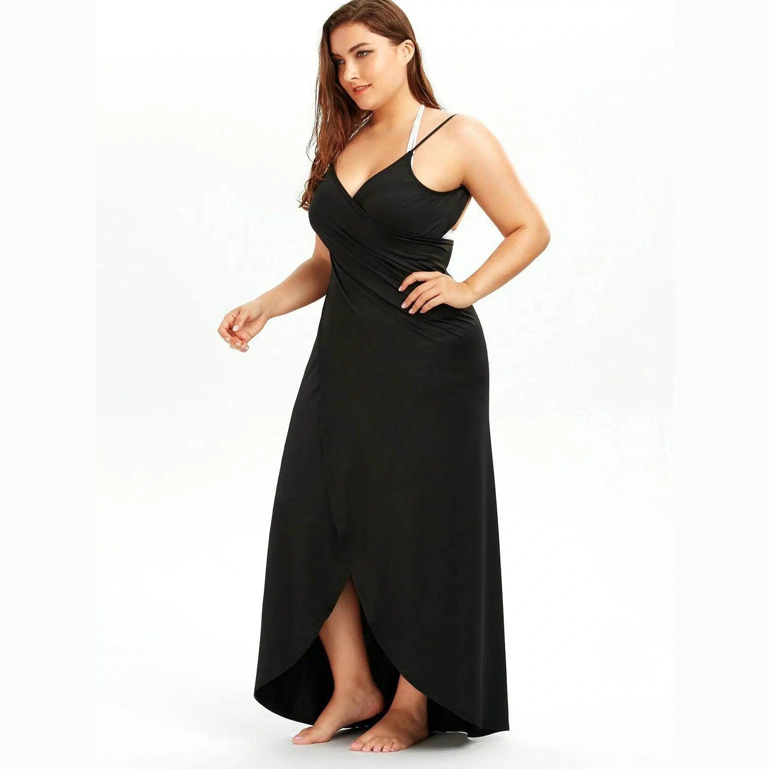 Plus Swimwear Cover-Up Summer Beach Pool Dress - VacationGrabs