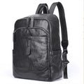 Black Leather Backpack for Men Casual Travel Daypack 14"