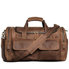 Gym Travel Bag Genuine Leather Men Large Capacity Weekend Duffle - VacationGrabs