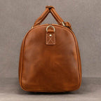 Custom Name Leather Duffel Bag Men’s Weekender Travel Bag - VacationGrabs