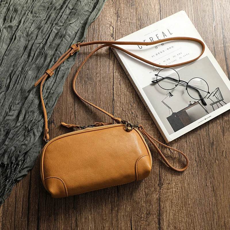 Handmade Leather Shoulder Sling Bag for Women Crossbody Clutch - VacationGrabs