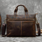 High Fashion Crazy Horse Leather Men's Laptop Handbag - VacationGrabs