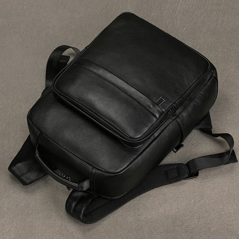 Fashion Leather Backpack for Men 15.6" Laptop Travel Bag