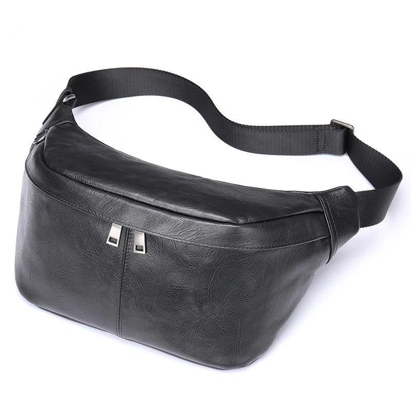 Genuine Leather Chest Sling Bag for Men – Vintage Style