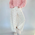VacationGrabs Polka Dot Jeans Women Y2K Print High Waisted Wide Leg Denim Pants Vintage Stretchy Boyfriend Jeans 90s 00s Streetwear