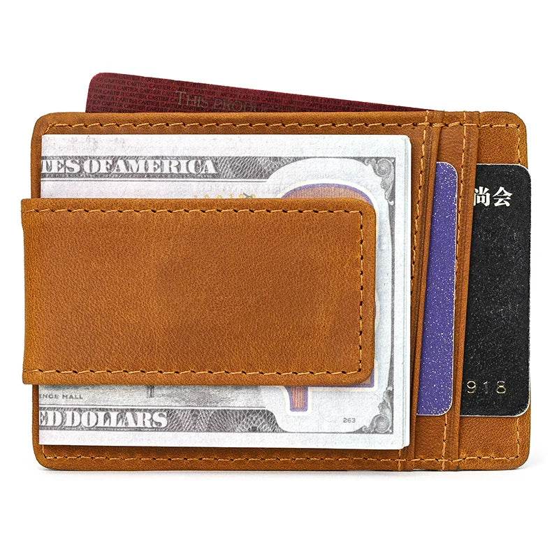 Luxury Designer Card Holder Money Clip Purse Wallet Genuine Leather - VacationGrabs