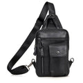 Leather Chest Sling Bag Waterproof Casual Real Leather Men Bag - VacationGrabs