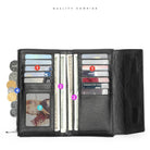 Luxury Women’s Leather Clutch Handbag Multi-Functional Large Wallet - VacationGrabs