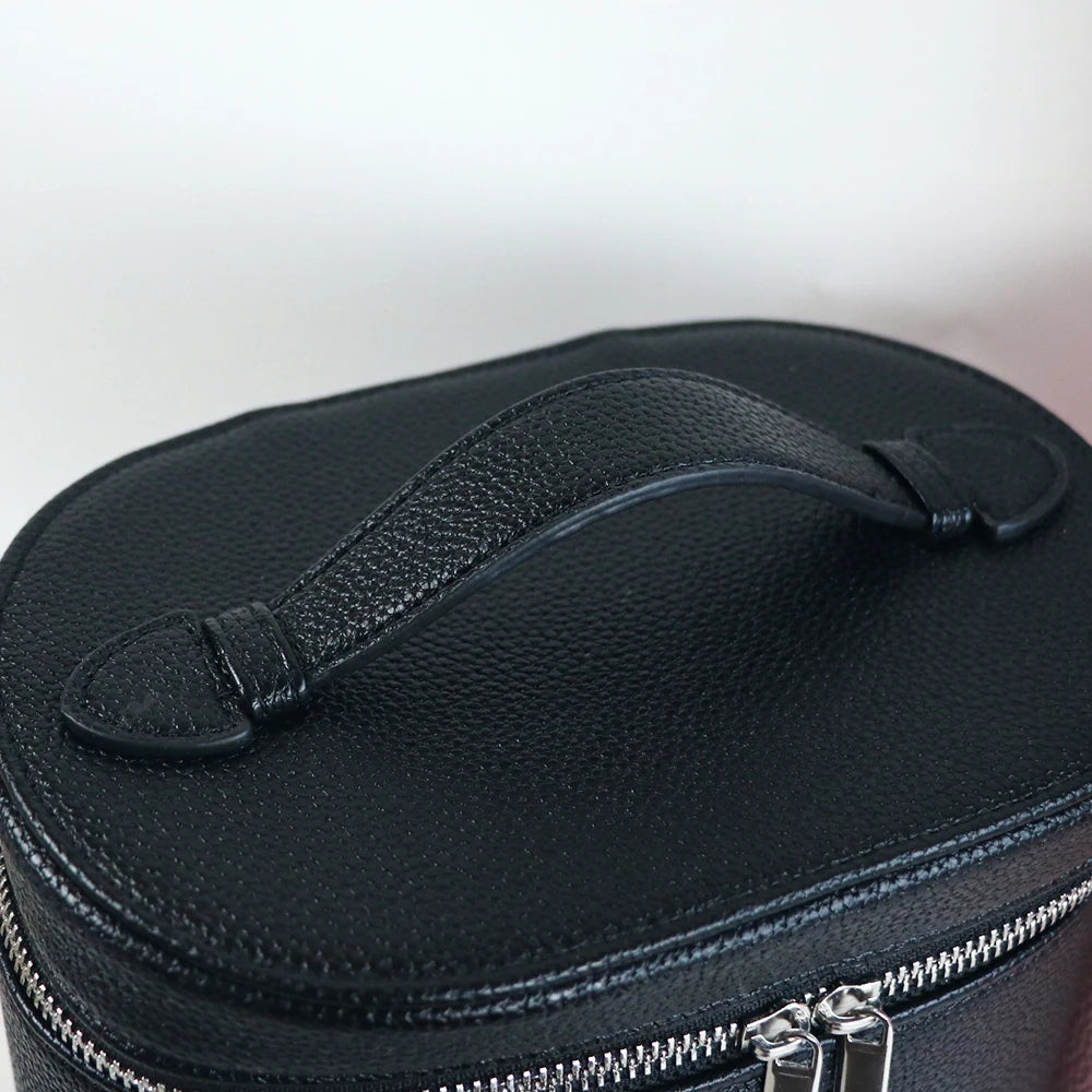 Personalized Travel Friendly Cosmetic Bag, Large-Capacity PU Leather