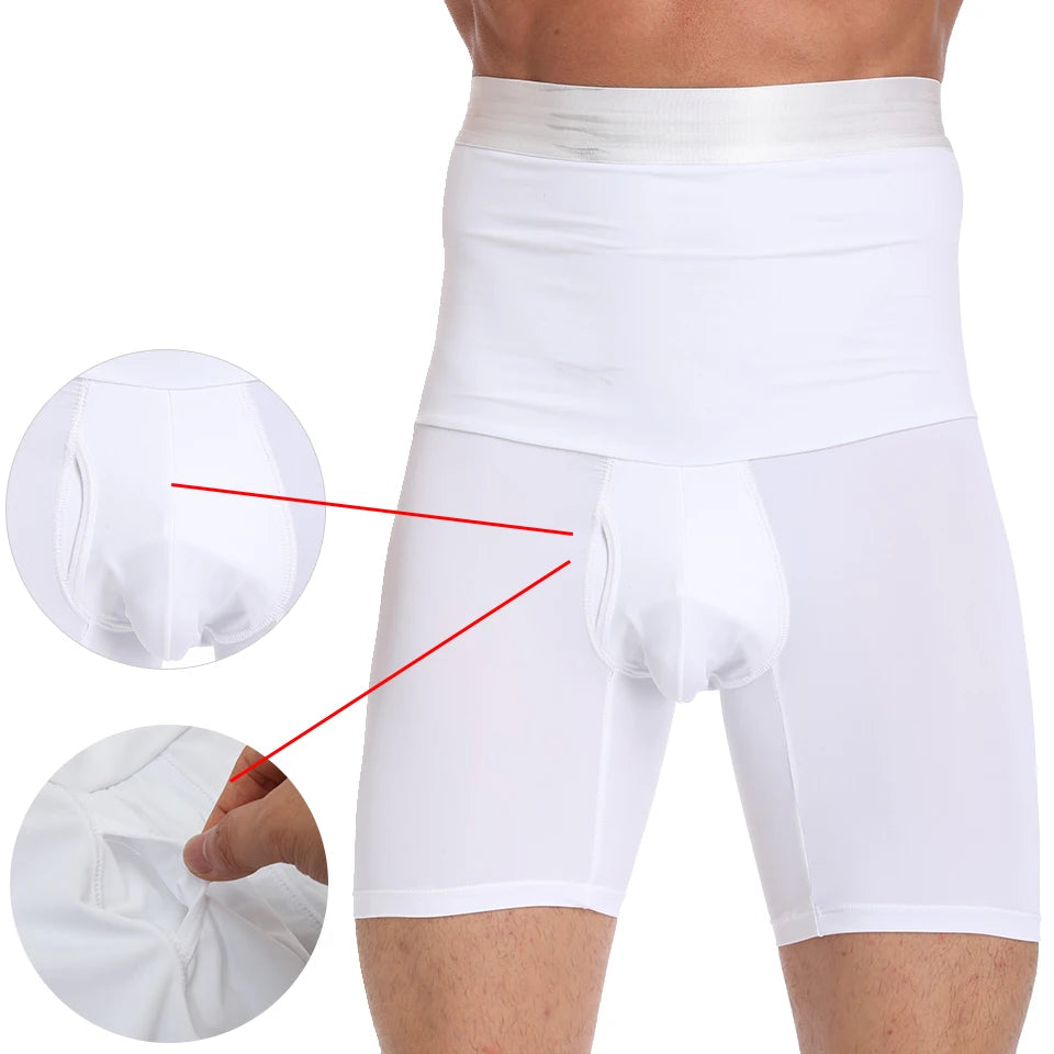 Men's High-Waisted Tummy Control Shaper Boxer Briefs