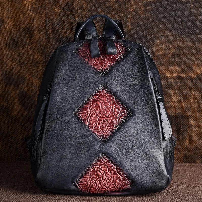 Womens Genuine Leather Day Travel Bag Vintage Rucksack - VacationGrabs
