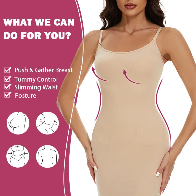 Women's Full Slip Shapewear Bodysuit - Tummy Control & Butt Lifter