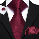 Red Silk Tie Set for Men: Burgundy, Maroon, & More - VacationGrabs