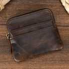 Mini Coin Purse Wallet Genuine Leather for Men & Women Zippered - VacationGrabs