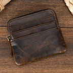 Mini Coin Purse Wallet Genuine Leather for Men & Women Zippered - VacationGrabs