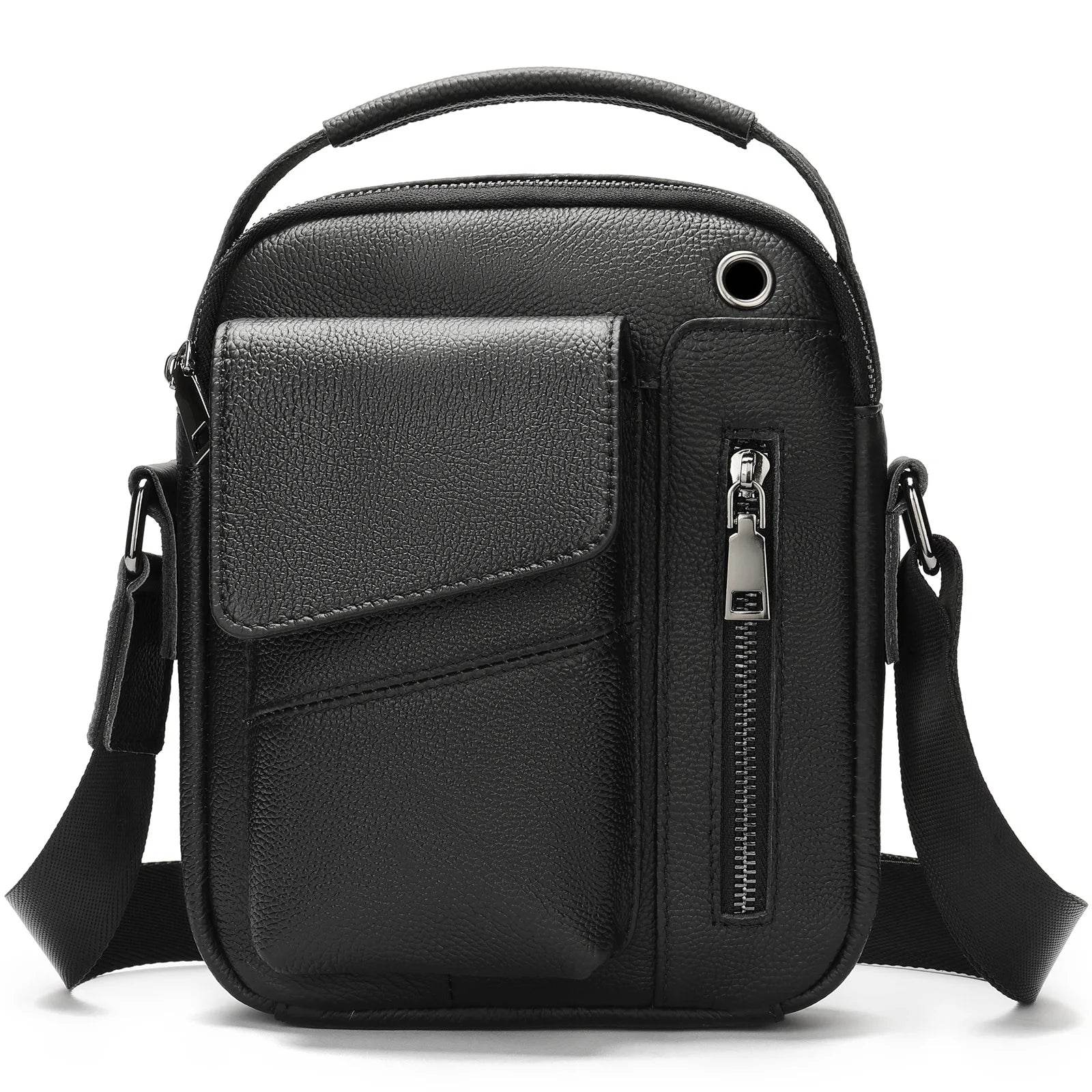 Genuine Leather Men's Shoulder Bag - VacationGrabs