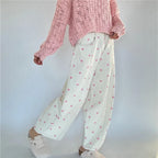 VacationGrabs Polka Dot Jeans Women Y2K Print High Waisted Wide Leg Denim Pants Vintage Stretchy Boyfriend Jeans 90s 00s Streetwear