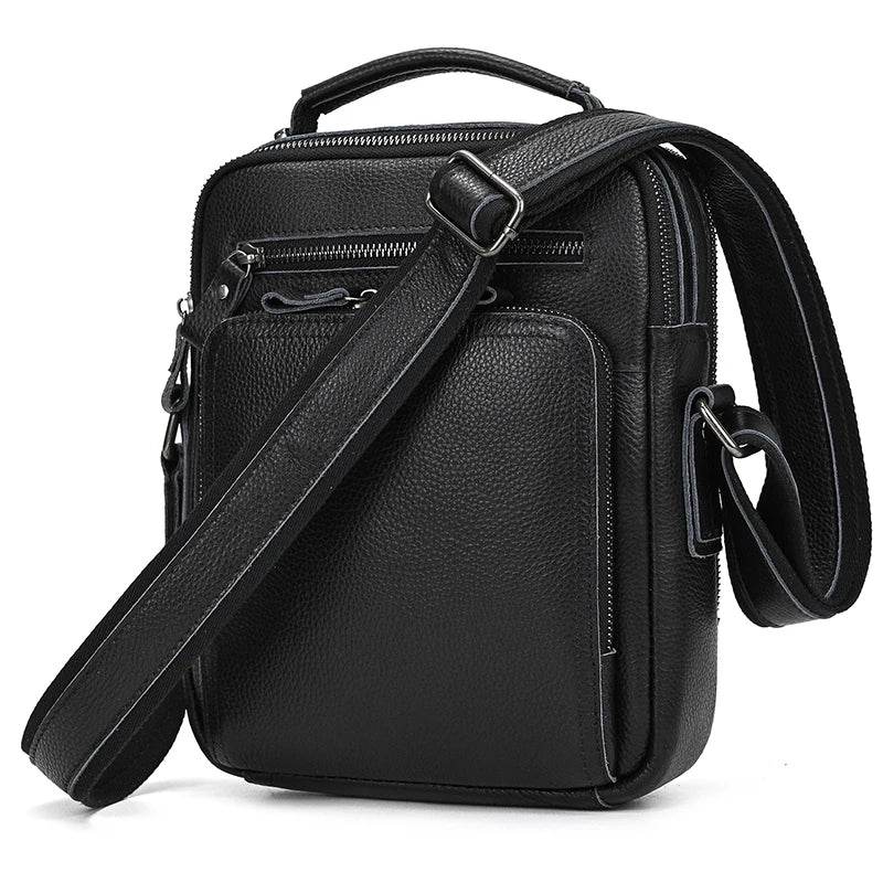 Fashion Leather Messenger Bag Crossbody Bag for Men School Bag - VacationGrabs