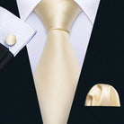 Gold & Beige Silk Tie Set for Men - VacationGrabs
