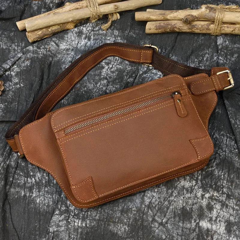 Luxury Male Leather Chest Bag Crossbody Sling Bag for Men - VacationGrabs