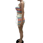 Two Piece Womens Halter Crop Top + Matching Skirt Set - VacationGrabs
