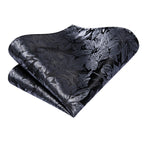 Black floral patterned tie, silk material, learn how to tie mens tie