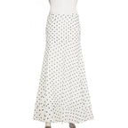 VacationGrabs Polka Dot Floor-length Chiffon Skirt French Style Ruffled Mesh A-line Skirts Elegant Maxi Bottoms High Waist Streetwear