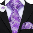 Floral Jacquard Silk Tie Set for Men - VacationGrabs