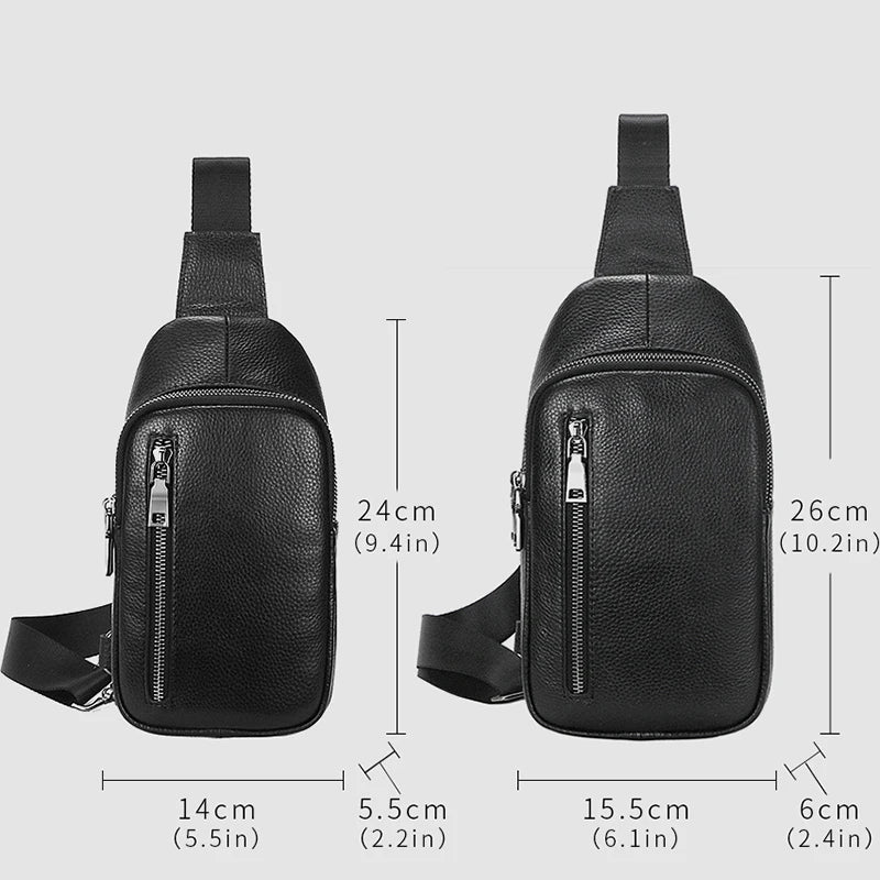 Genuine Leather Small Sling Bag Backpack for Men Travel Outdoor Hunting Hiking Camping