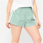 VacationGrabs Cute Women Plaid Sleep Shorts Elastic Waist Side Lace Trim Loose Casual Short Pants Summer Holiday Beach Lounge Wear